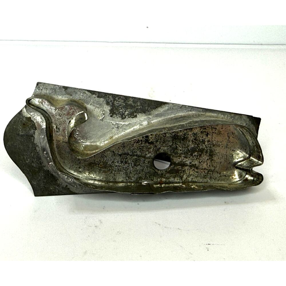 Antique WHALE Tin-Plated Cookie Cutter With Handle Decoration